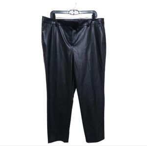 The Limited Womens Black Faux Leather Slim Ankle Pants Size 16